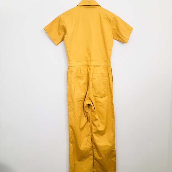 Nooworks Short Sleeve Coveralls Jumpsuit Mustard Yellow XXS - Picture 5 of 8